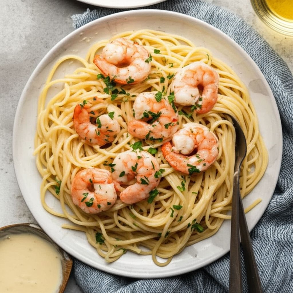Creamy Garlic Butter Shrimp Pasta
