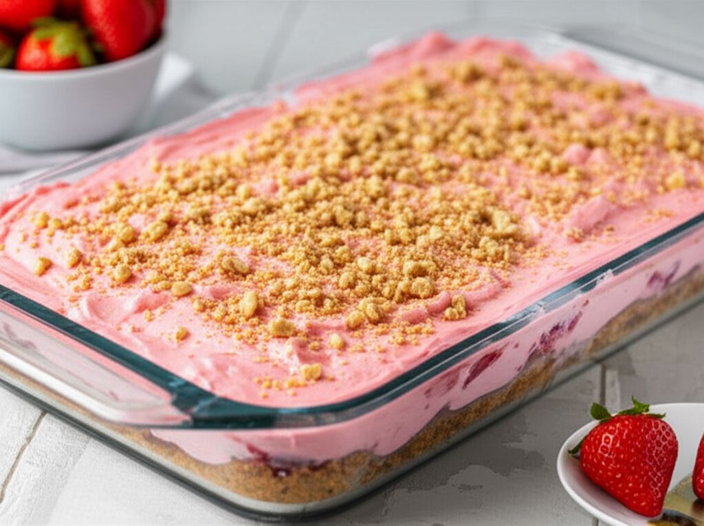Frosty Strawberry Squares