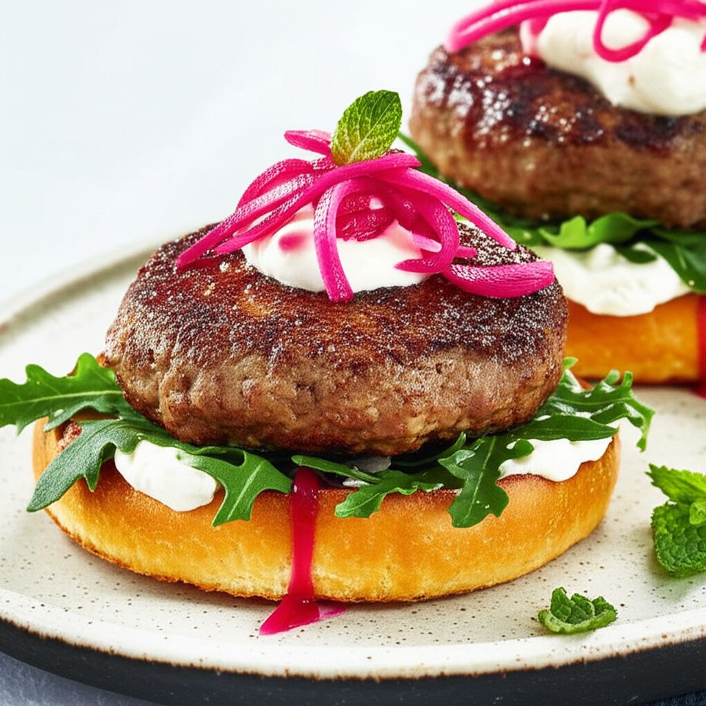 Goat Cheese-Stuffed Lamb Burgers