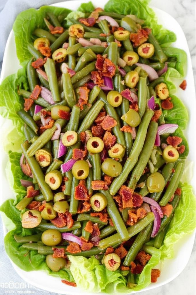 Green Bean and Stuffed Olive Salad