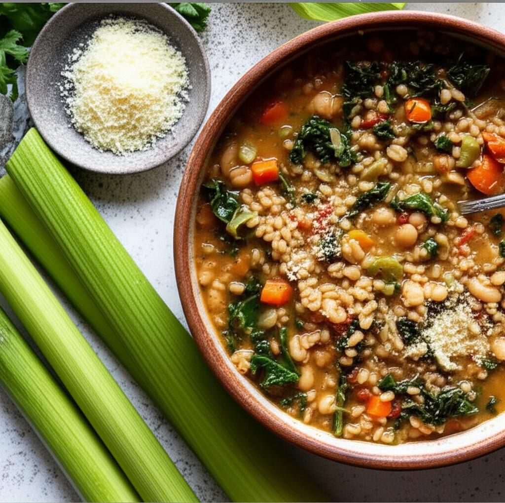 Kale, White Bean, and Farro Stew