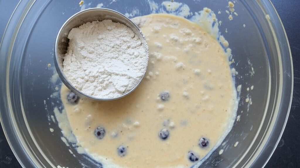 Oatmeal and Wheat Flour Blueberry Pancakes
