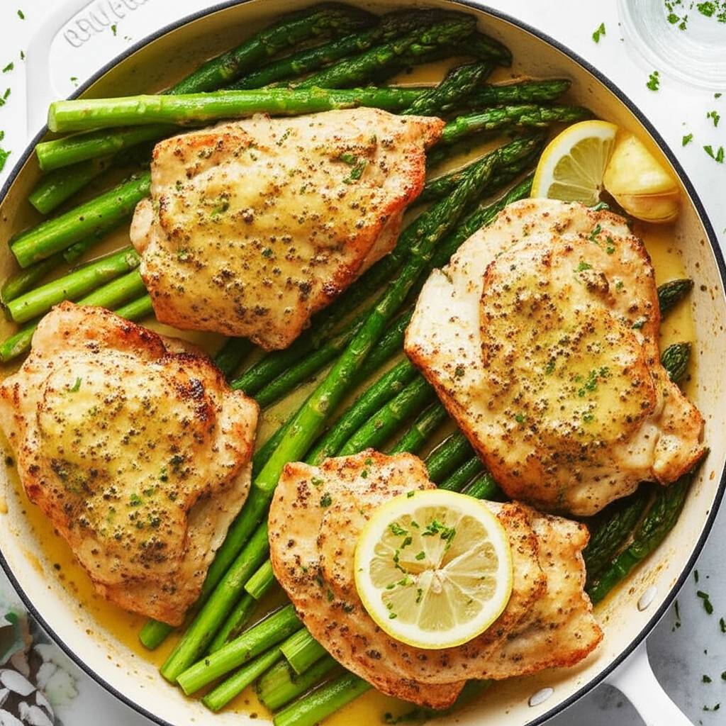 One-Pan Lemon Garlic Chicken and Asparagus