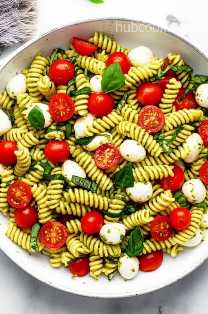 Pesto Pasta Caprese Salad