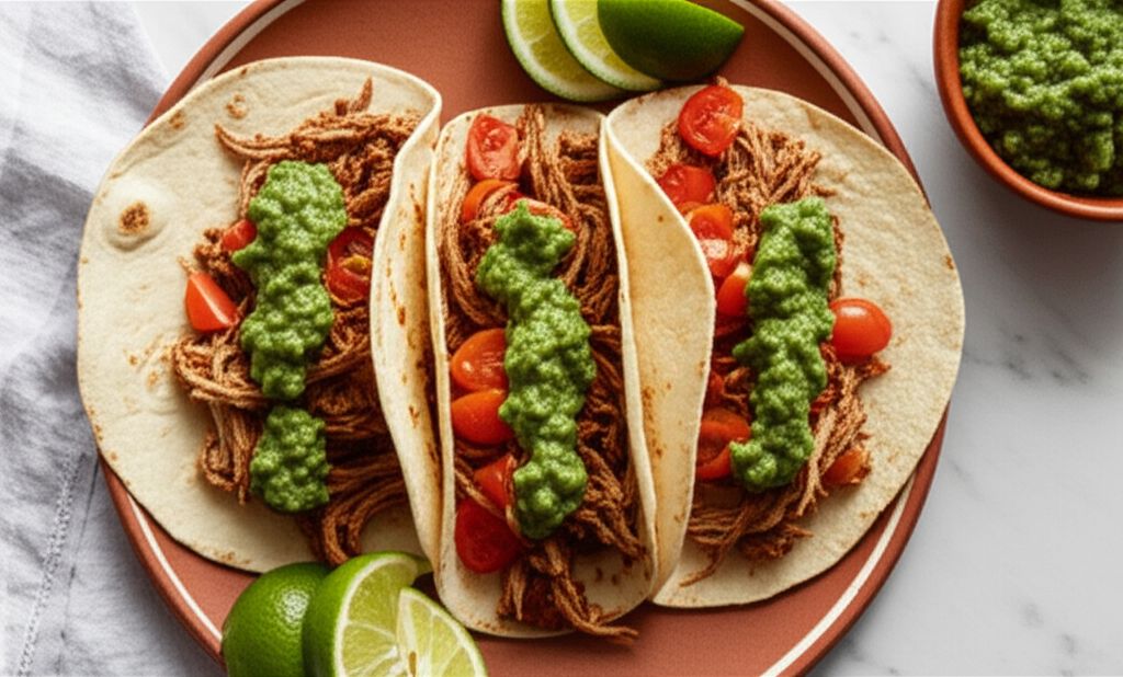 Pork Carnitas with Cilantro Tomatillo Sauce