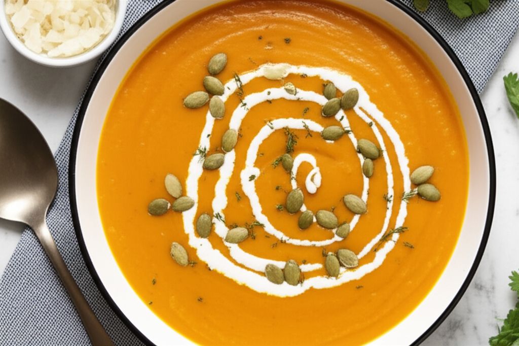 Pumpkin, Sweet Potato, Leek and Coconut Milk Soup
