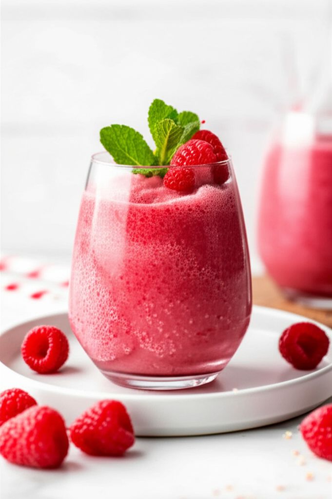 Raspberry Rose Wine Slushie