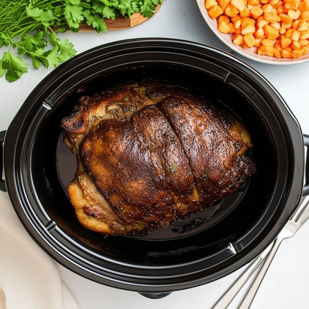 Slow Cooker Roasted Leg of Lamb