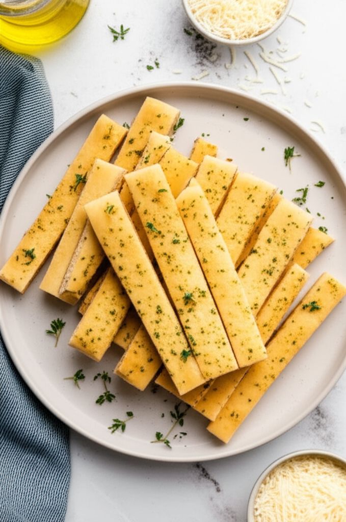 Soft Garlic Parmesan Breadsticks