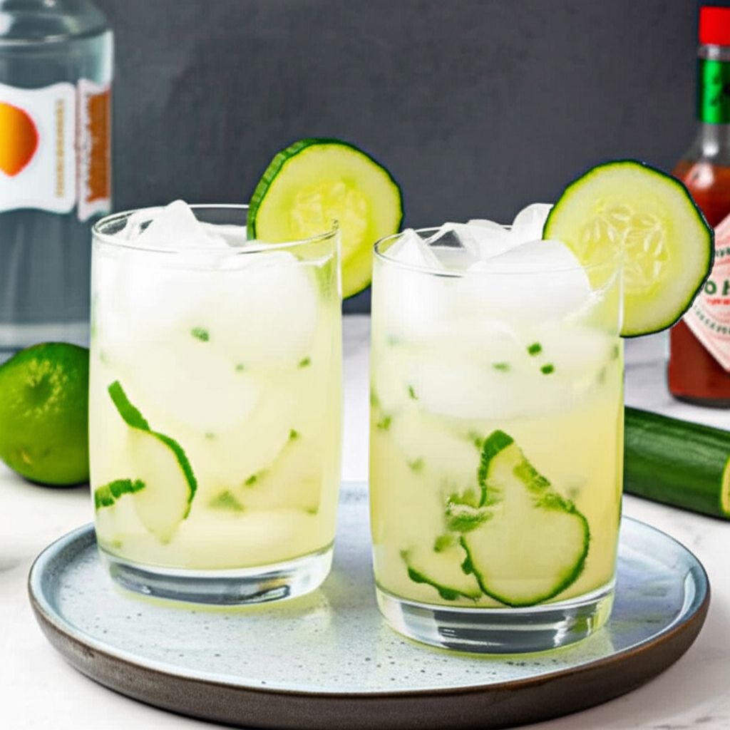 Spicy Sparkling Cucumber Cocktail