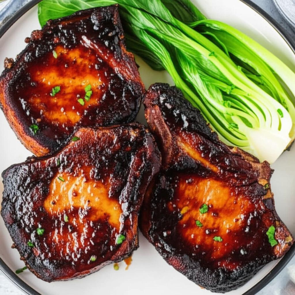 Sticky Garlic Pork Chops