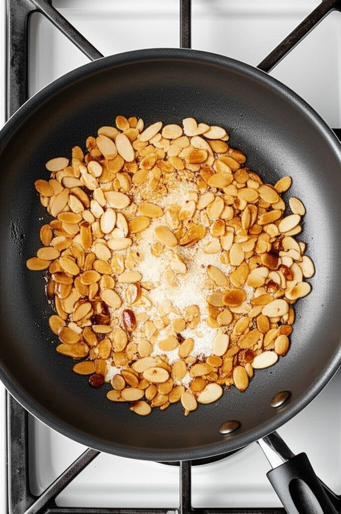 Sugar Toasted Almond Spinach Salad