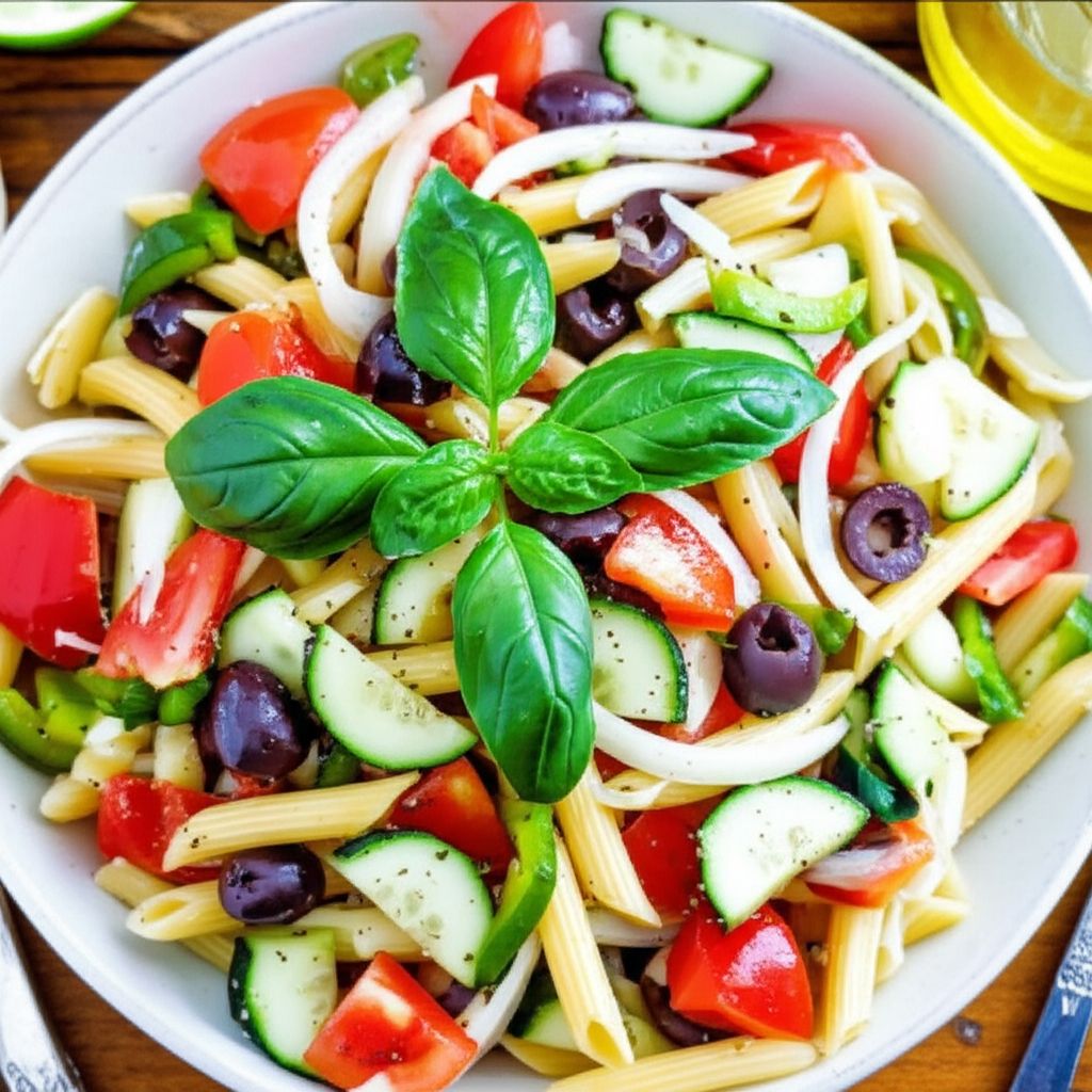 Vegetarian Greek Pasta Salad