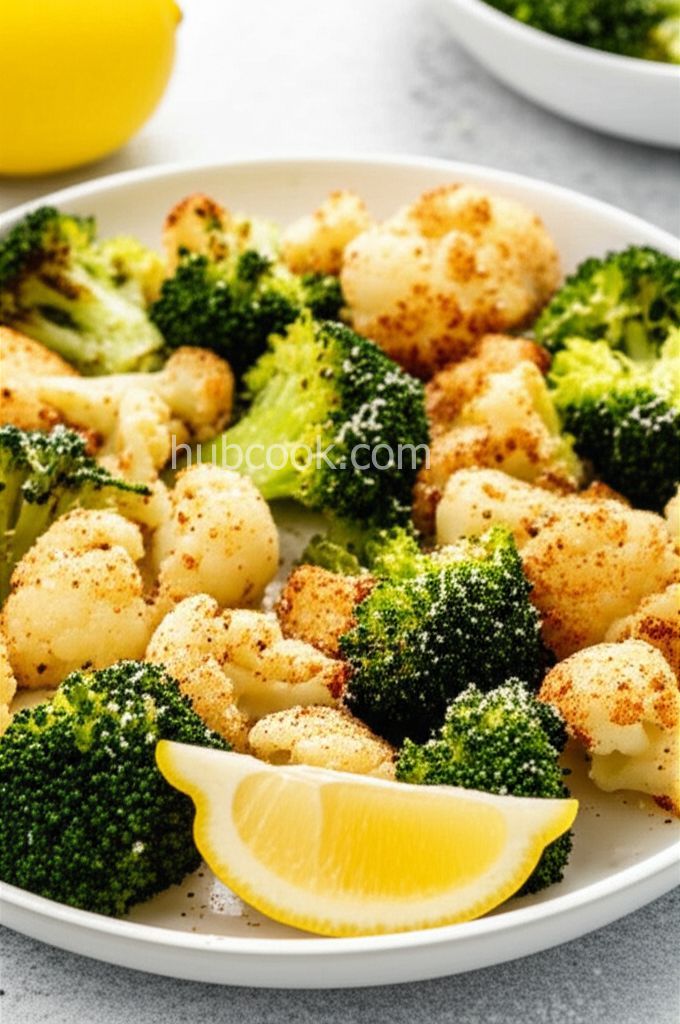 Air Fryer Roasted Broccoli and Cauliflower