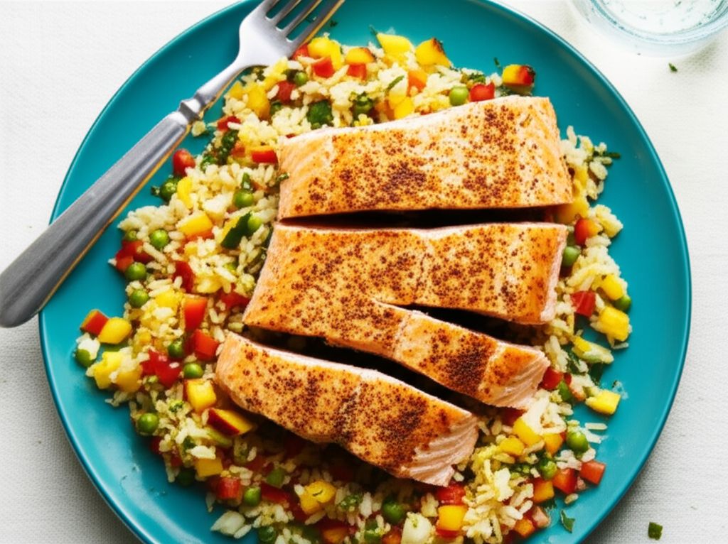 Baked Salmon with Tropical Rice