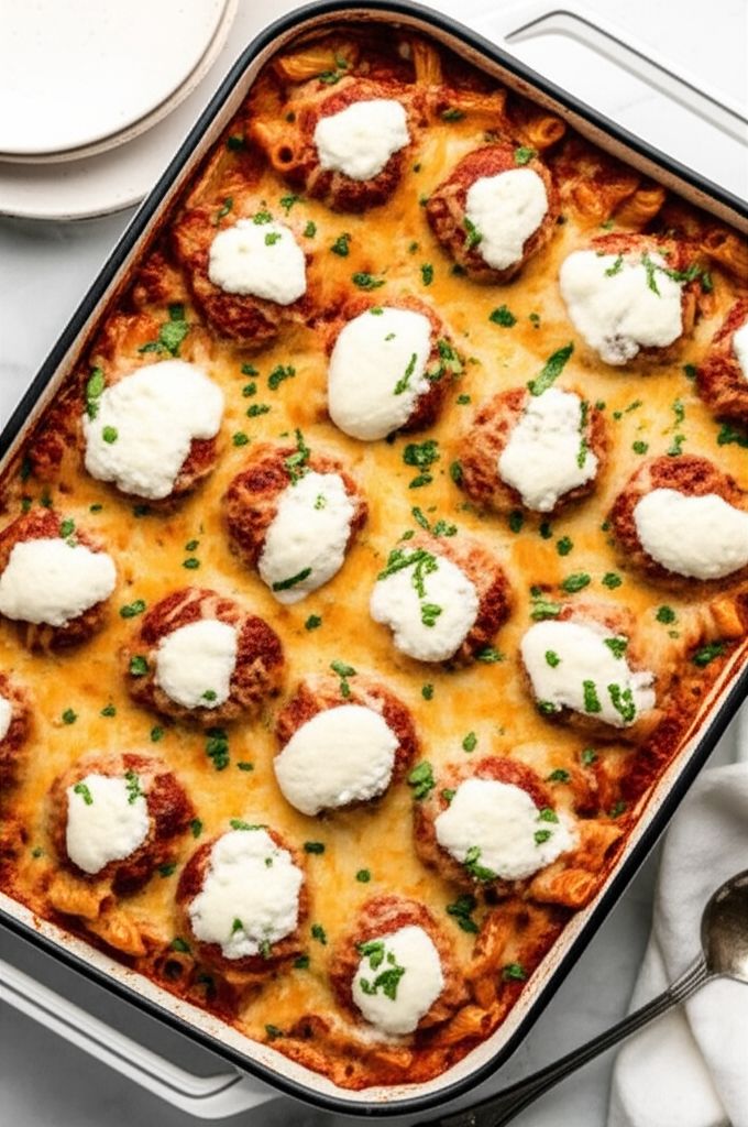 Baked Ziti with Turkey Meatballs