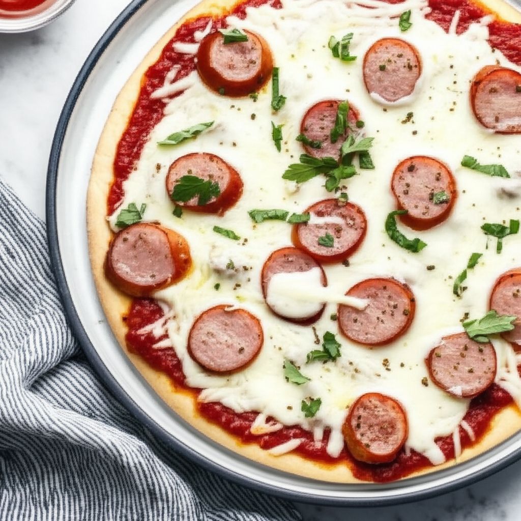 Breakfast Sausage White Cheese Pizza