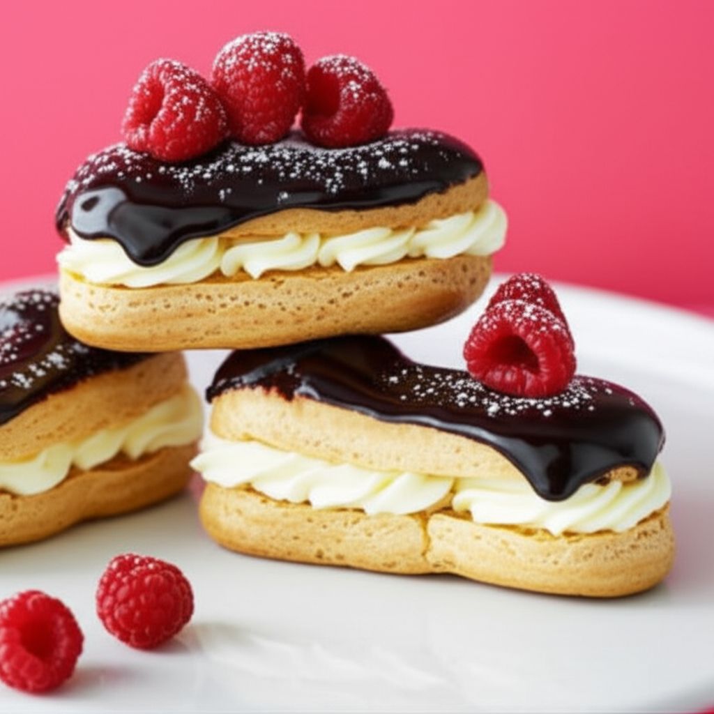 Heart-Shaped Chocolate Éclairs