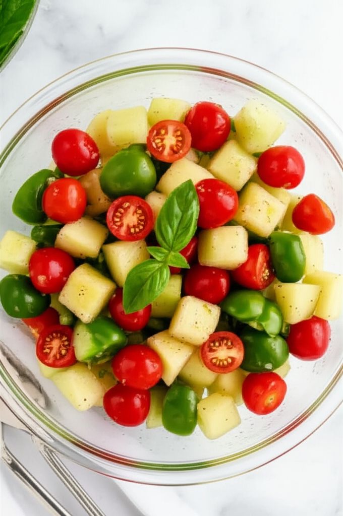 Honeydew-Grape Tomato Salad