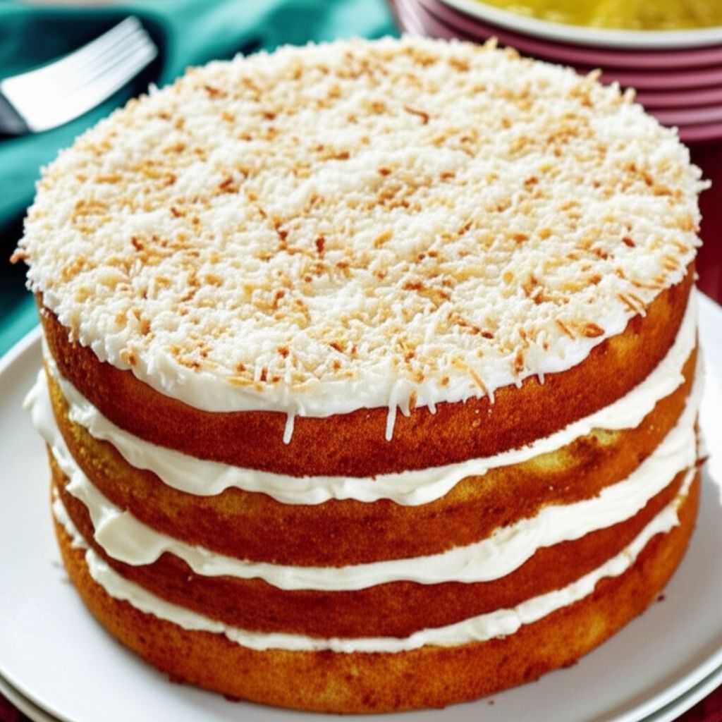 Italian Four-Layer Coconut Cream Cake