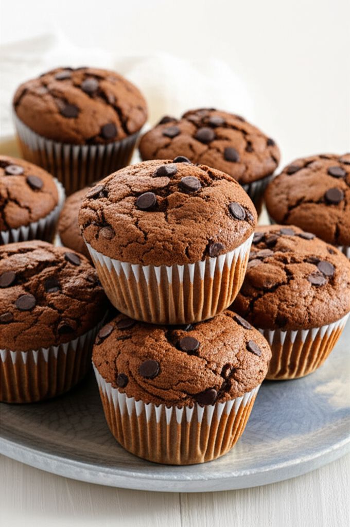 Mocha Chocolate Chip Banana Muffins