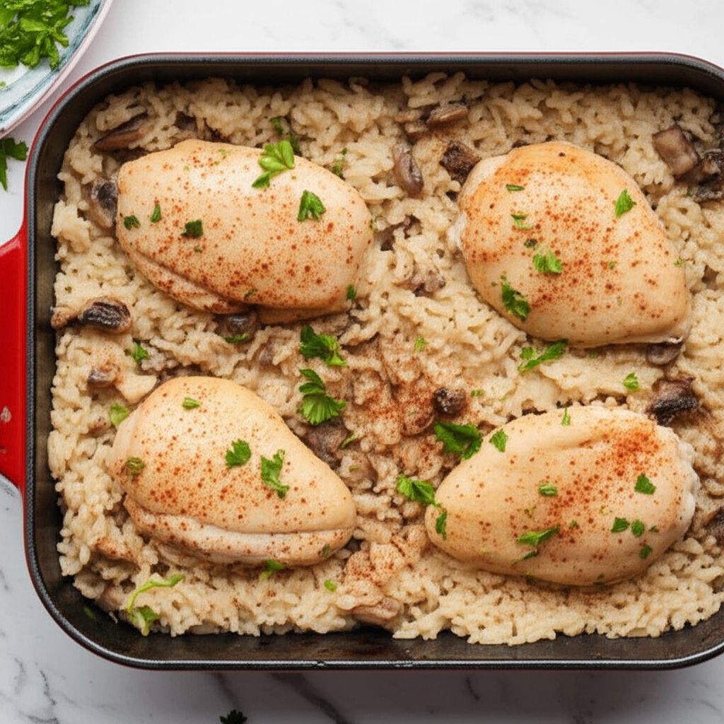 One Dish Chicken and Rice Bake