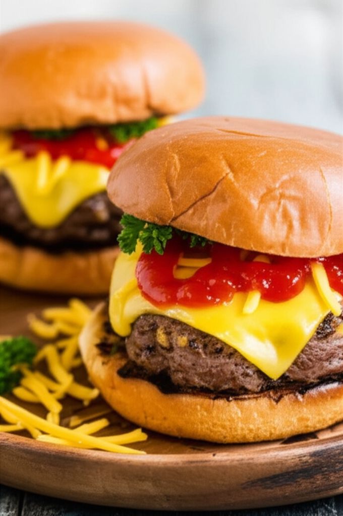 Onion and Cheddar Burgers