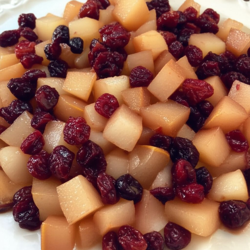 Pear Conserve with Cherries and Hazelnuts