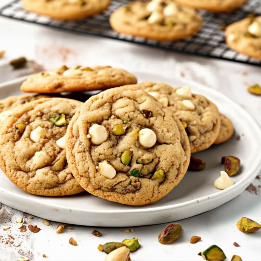 Pistachio White Chocolate Chip Cookies