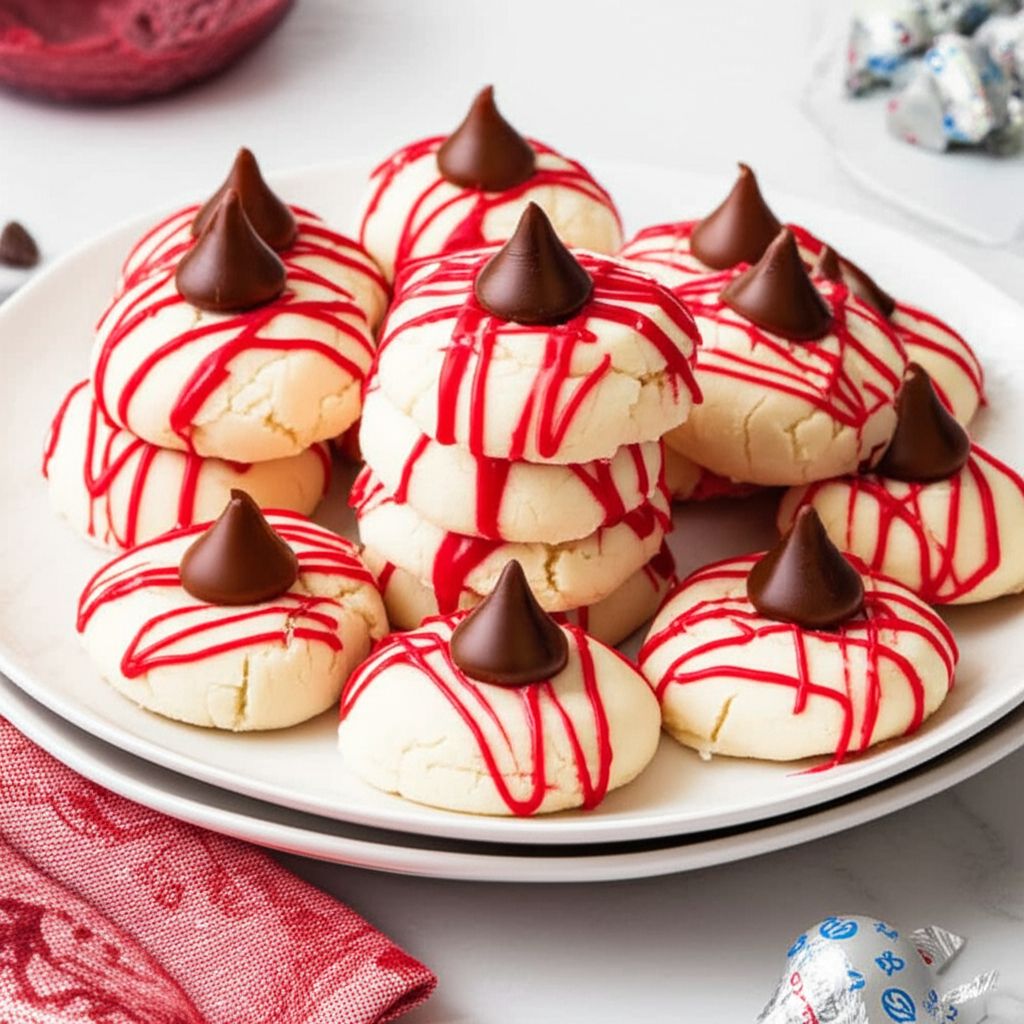 Raspberry Almond Kiss Cookies