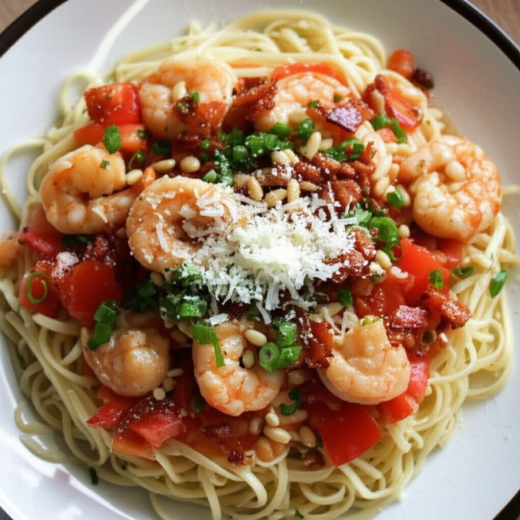 Shrimp Linguine with Tomatoes