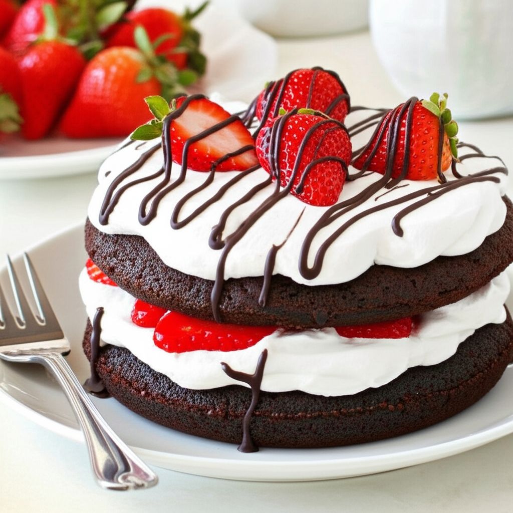 Simple Chocolate Strawberry Shortcake