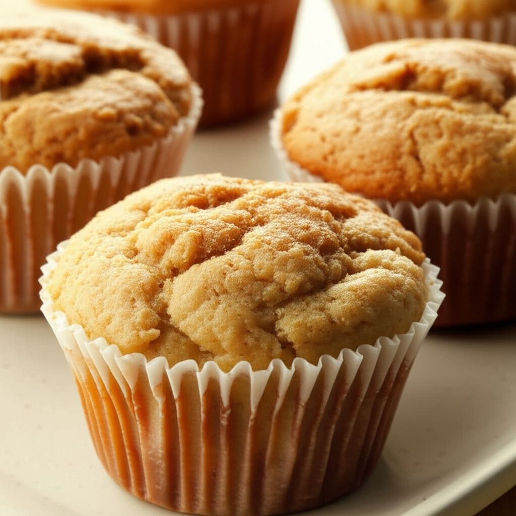 Spiced Peach Oatmeal Muffins