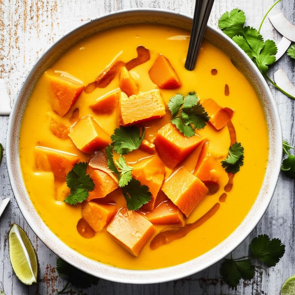 Spicy Sweet Potato and Coconut Soup