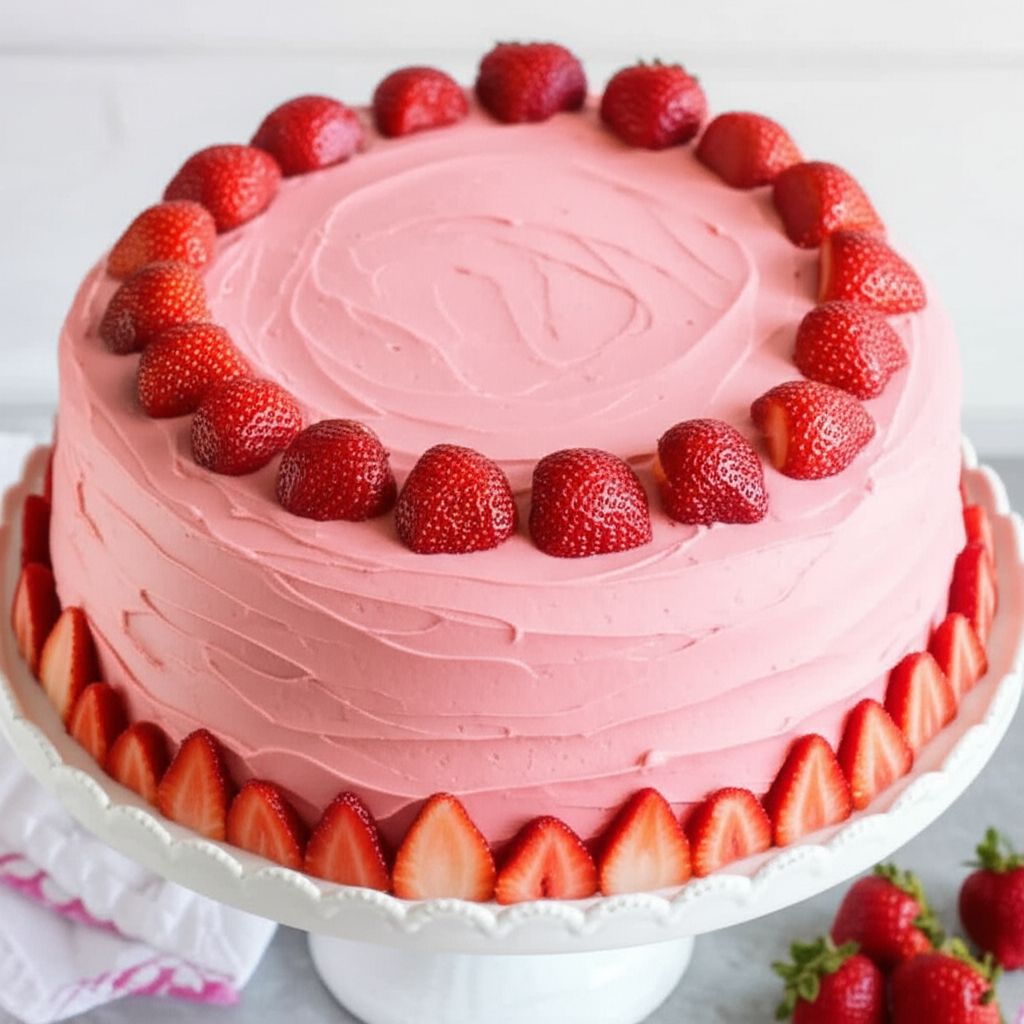 Strawberry Cake and Frosting