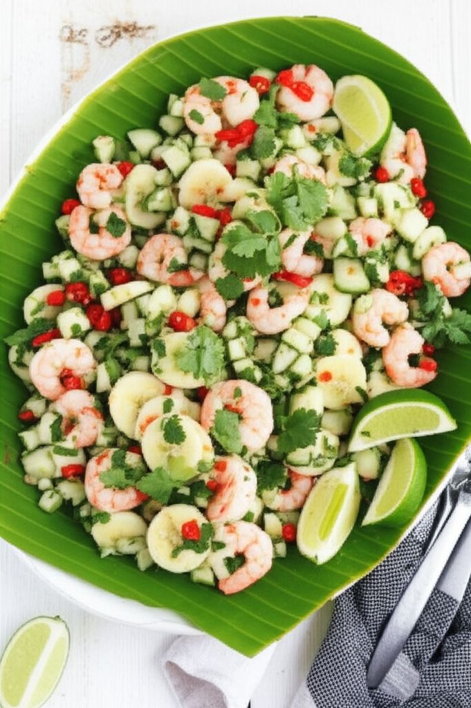 Thai Banana Salsa with King Prawns