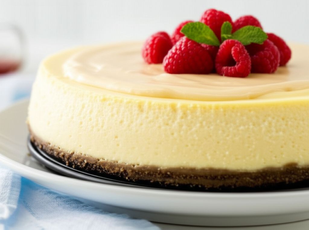 White Chocolate Cheesecake with White Chocolate Brandy Sauce