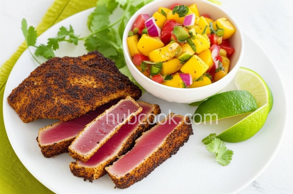 Blackened Tuna Steaks with Mango Salsa
