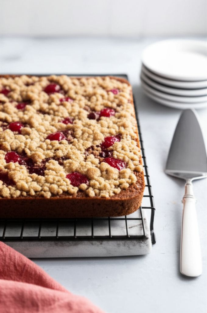 Cream Cheese-Filled Coffeecake With Fruit Preserves and Crumble Topping