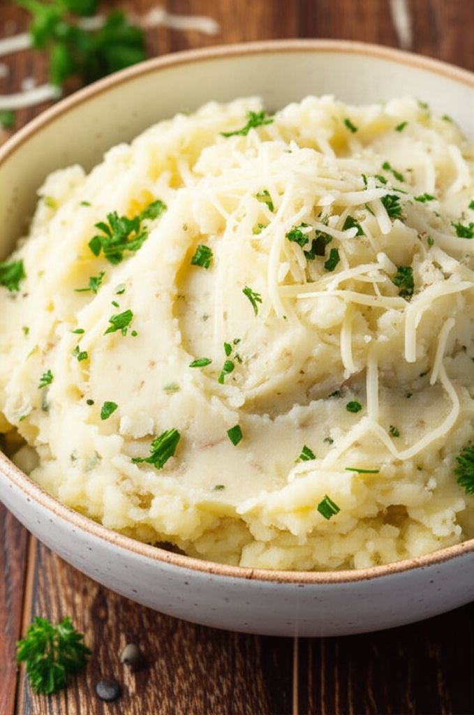Creamy Garlic Parmesan Mashed Potatoes