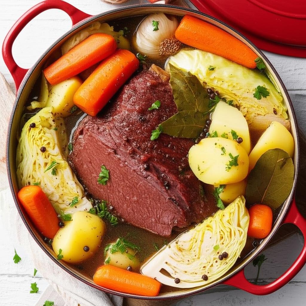 Dutch Oven Corned Beef and Cabbage