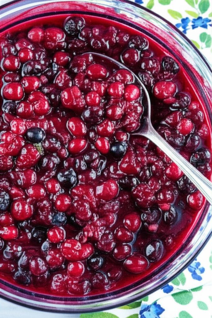 Festive Fresh Blueberry and Cranberry Relish