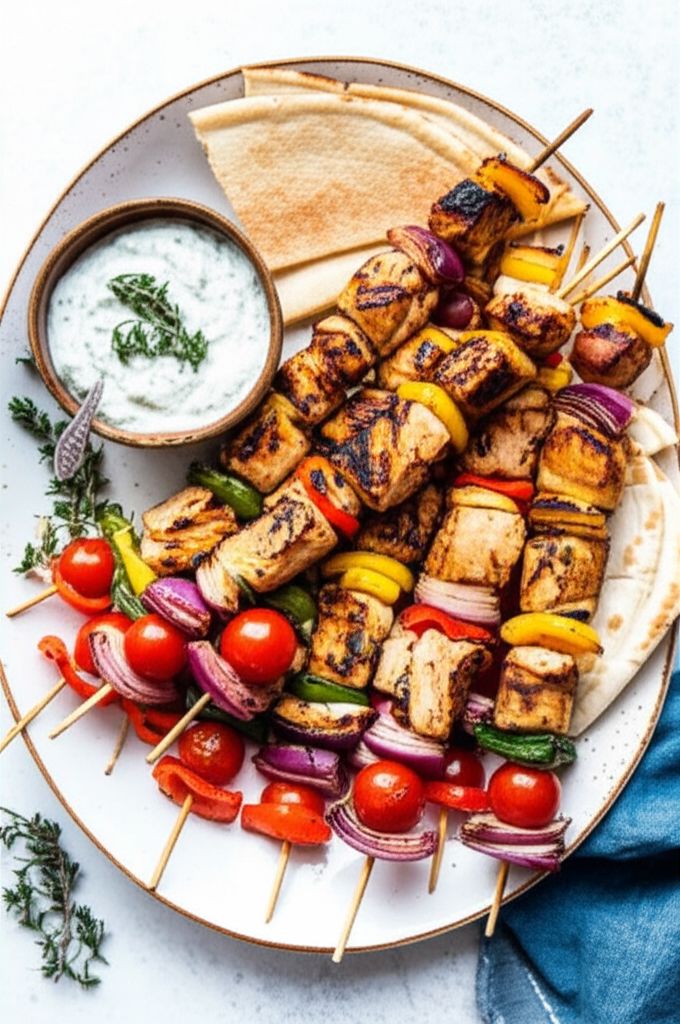Greek Island Chicken Shish Kebabs