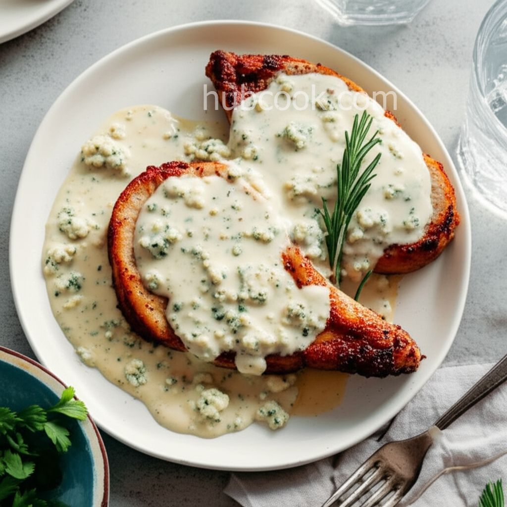 Pork Chops with Blue Cheese Gravy