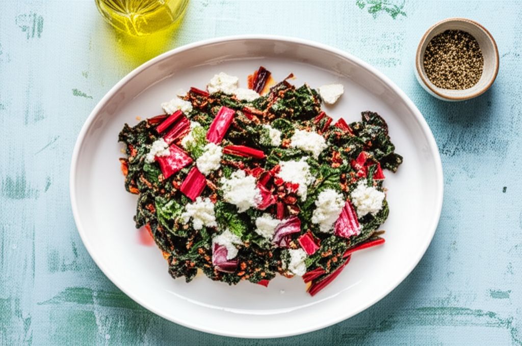 Red Chard with Feta and Tomatoes
