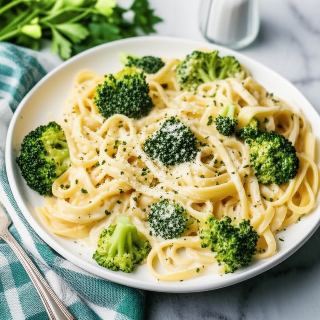 Ricotta Fettuccine Alfredo with Broccoli