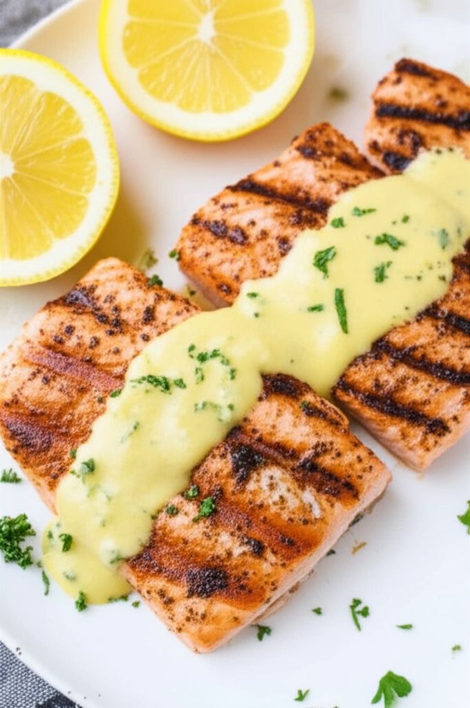 Salmon with Mustard-Cream Sauce
