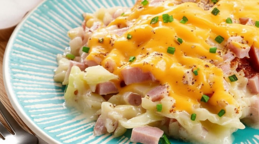 Scalloped Cabbage with Ham and Cheese