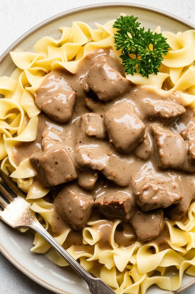 Slow Cooker Venison Stroganoff Meal
