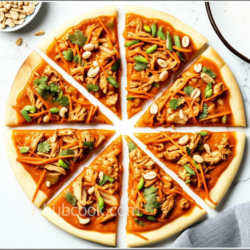 Thai Chicken Pizza with Carrots and Cilantro